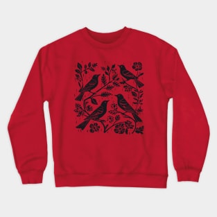 Lino Cut Birds Crewneck Sweatshirt